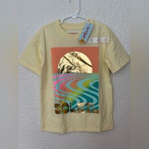 Cat & Jack Kids yellow “SOLEIL” gold foil finish t-shirt NWT